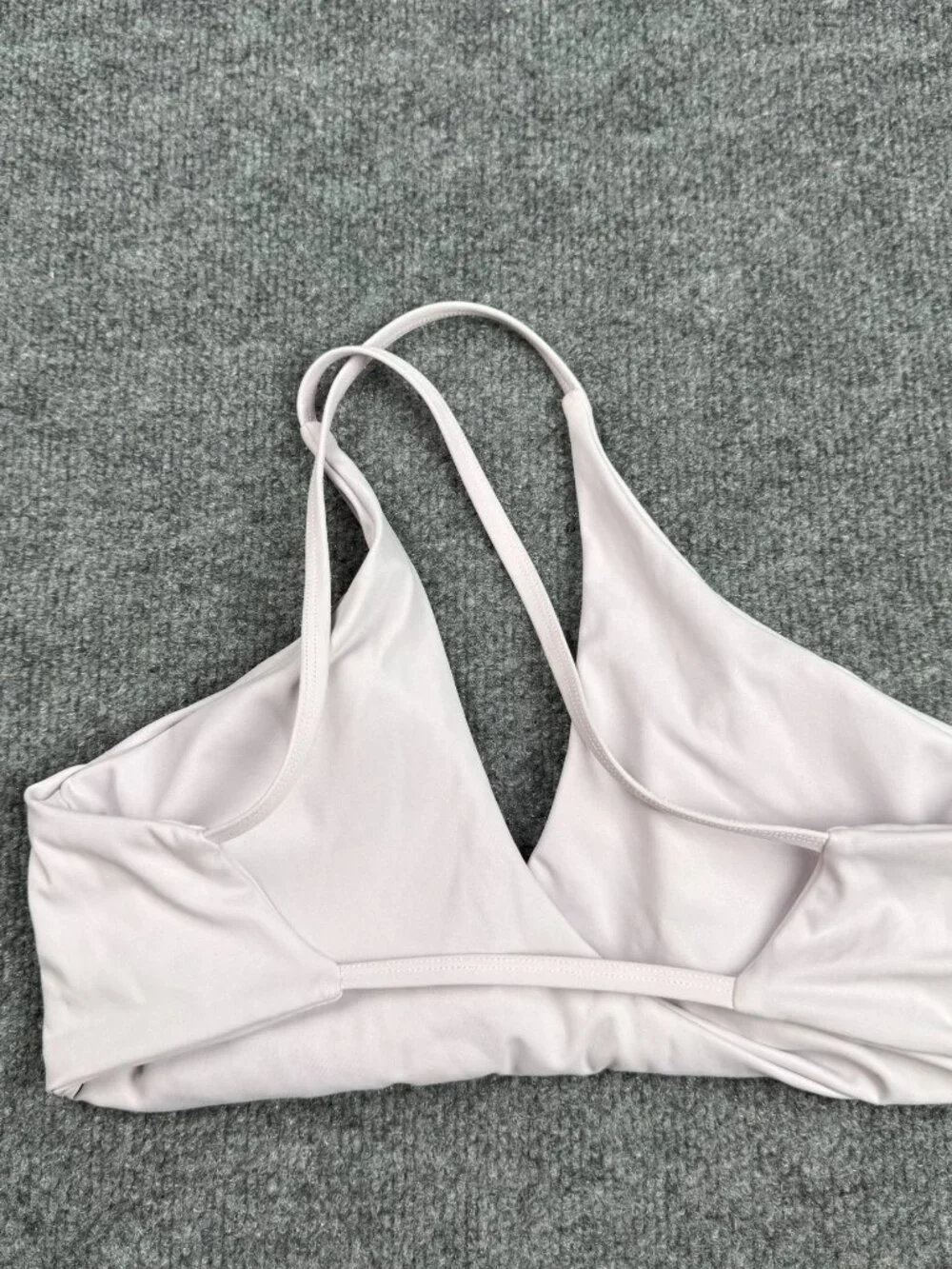 Lilac Wrap Front Padded Bikini Top Strappy Halter No tag L/XLmeasurements Damage